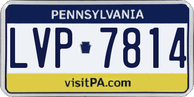 PA license plate LVP7814