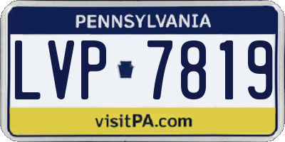 PA license plate LVP7819