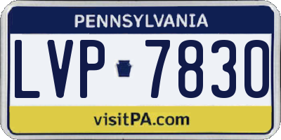 PA license plate LVP7830