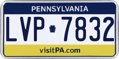 PA license plate LVP7832