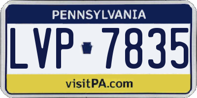 PA license plate LVP7835