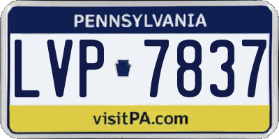 PA license plate LVP7837