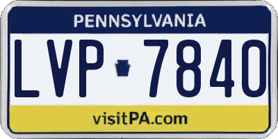 PA license plate LVP7840