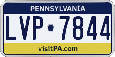 PA license plate LVP7844