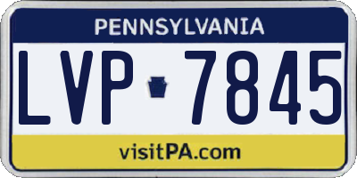 PA license plate LVP7845