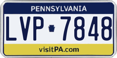 PA license plate LVP7848