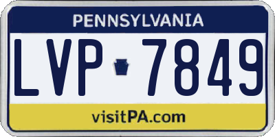 PA license plate LVP7849