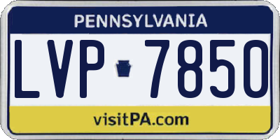 PA license plate LVP7850