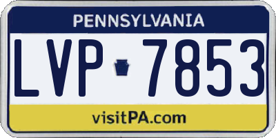 PA license plate LVP7853
