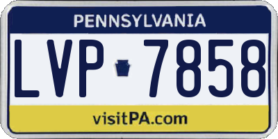 PA license plate LVP7858