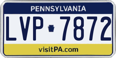 PA license plate LVP7872
