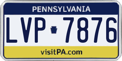 PA license plate LVP7876