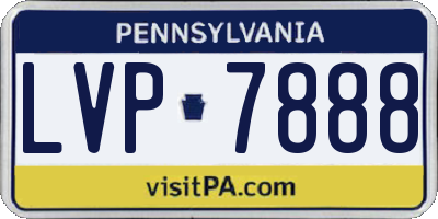 PA license plate LVP7888