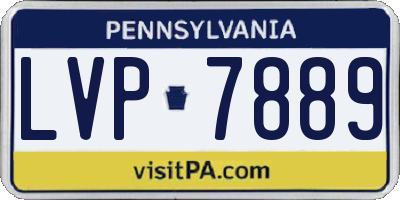 PA license plate LVP7889