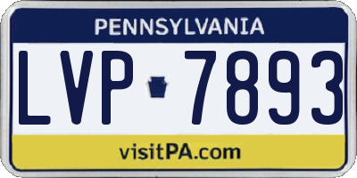 PA license plate LVP7893