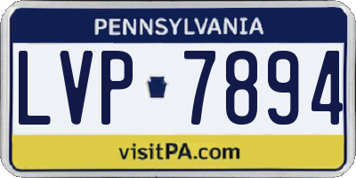 PA license plate LVP7894