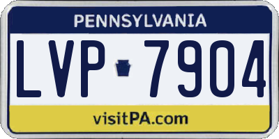 PA license plate LVP7904