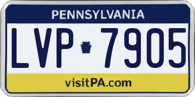 PA license plate LVP7905