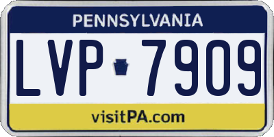 PA license plate LVP7909