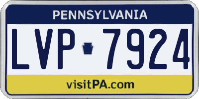 PA license plate LVP7924
