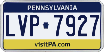 PA license plate LVP7927