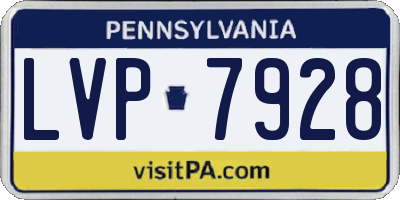 PA license plate LVP7928