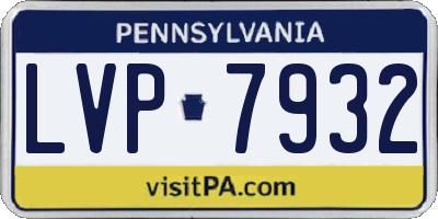 PA license plate LVP7932