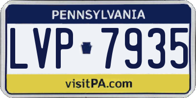 PA license plate LVP7935