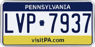 PA license plate LVP7937