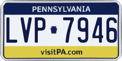 PA license plate LVP7946