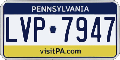 PA license plate LVP7947