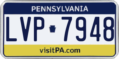 PA license plate LVP7948