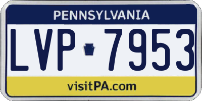 PA license plate LVP7953