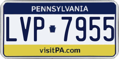 PA license plate LVP7955