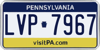 PA license plate LVP7967