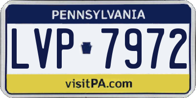 PA license plate LVP7972