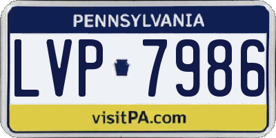PA license plate LVP7986