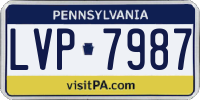 PA license plate LVP7987