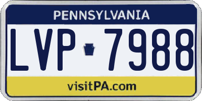PA license plate LVP7988