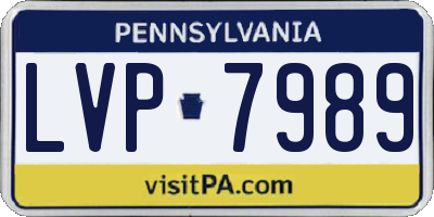 PA license plate LVP7989