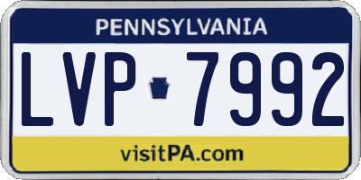 PA license plate LVP7992