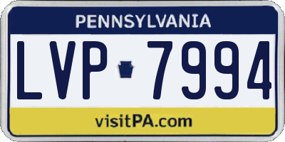 PA license plate LVP7994