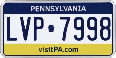 PA license plate LVP7998