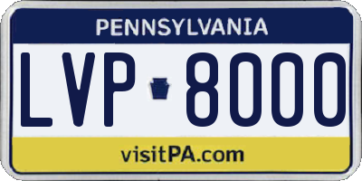 PA license plate LVP8000