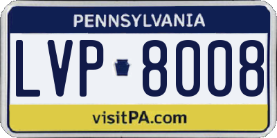 PA license plate LVP8008