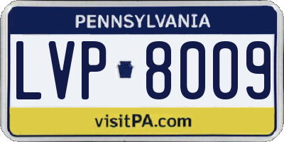 PA license plate LVP8009
