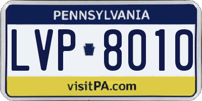 PA license plate LVP8010