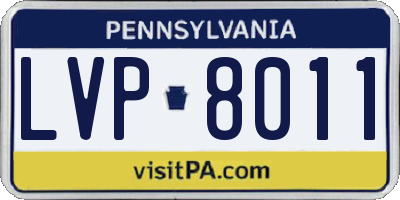 PA license plate LVP8011