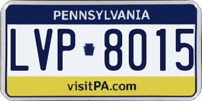 PA license plate LVP8015