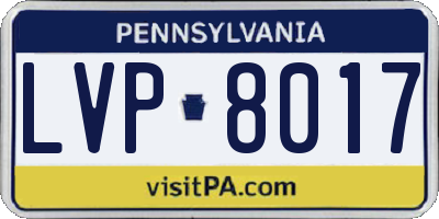 PA license plate LVP8017